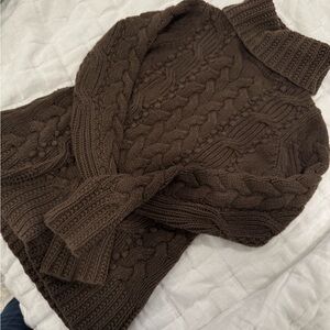 Banana Republic Mocha Brown Cable Knit Sweater